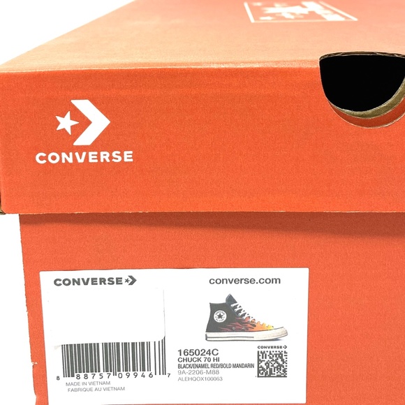 Converse Chuck 70 All Star High Top Flames Black Women's Canvas Sneakers 165024C - Picture 9 of 10